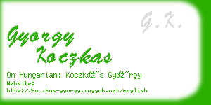 gyorgy koczkas business card
